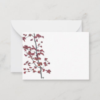Red Leaf Note Card Mitteilungskarte