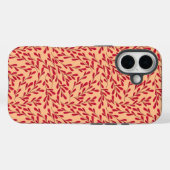  Red Leafy Branches Seamless Pattern Case-Mate iPhone Hülle (Rückseite (Horizontal))