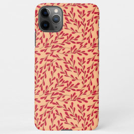  Red Leafy Branches Seamless Pattern iPhone 11Pro Max Hülle