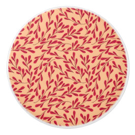  Red Leafy Branches Seamless Pattern Keramikknauf