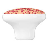  Red Leafy Branches Seamless Pattern Keramikknauf (Seitenansicht)