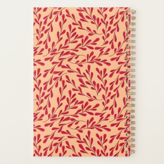  Red Leafy Branches Seamless Pattern Planer (Rückseite)