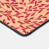  Red Leafy Branches Seamless Pattern Schreibtischunterlage (Ecke)