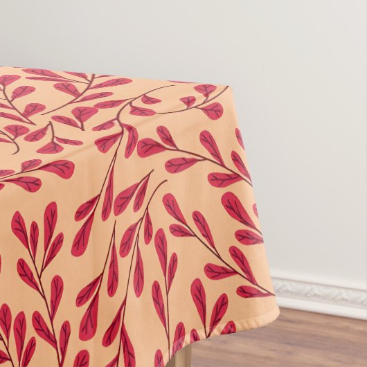  Red Leafy Branches Seamless Pattern Tischdecke (Beispiel)