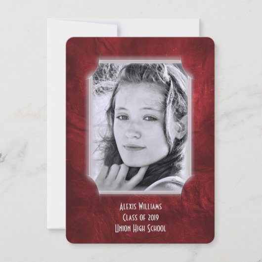 Red Leather Abschluss Einladung (Vorderseite)