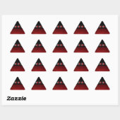 Red Leather Black Texture Dreieckiger Aufkleber (Blatt)