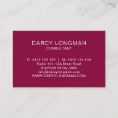 Red Leather Gran Look Black Charcoal Gold Visitenkarte (Rückseite)