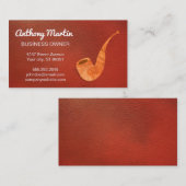 Red Leather | Holzpfeife Visitenkarte (Vorne/Hinten)