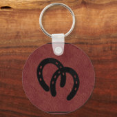 Red LEATHER Horse Shoe SCHLÜSSELANHÄNGER (Vorderseite)