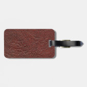 Red Leather Look Gepäckanhänger (Rückseite horizontal)