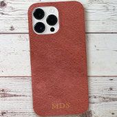 Red Leather Look Gold Monogram Oxblood iPhone Case