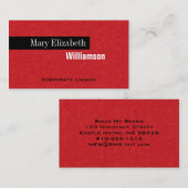 Red Leather Modern Beruflich Business Cards Visitenkarte (Vorne/Hinten)