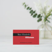 Red Leather Modern Beruflich Business Cards Visitenkarte (Stehend Vorderseite)