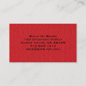 Red Leather Modern Beruflich Business Cards Visitenkarte (Rückseite)