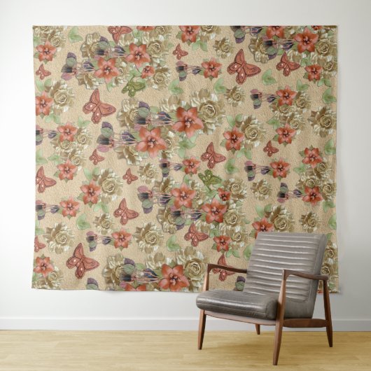 Red Leather & Suede Textur Art Wandteppich (Beispiel (Horizontal))