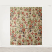 Red Leather & Suede Textur Art Wandteppich (Vorderseite)