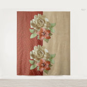 Red Leather & Suede Textur Art Wandteppich (Vorderseite)