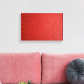 Red Leather Texture Leinwanddruck (Insitu (Wohnzimmer))