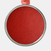 Red Leather Texture Ornament Aus Metall (Vorne)