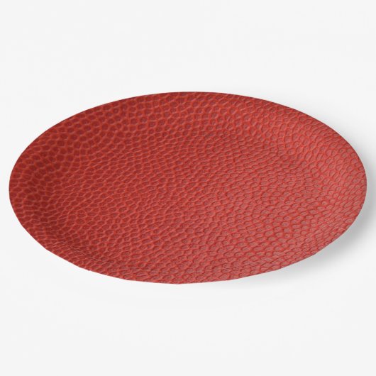 Red Leather Texture Pappteller (Schrägansicht)