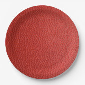 Red Leather Texture Pappteller (Vorderseite)