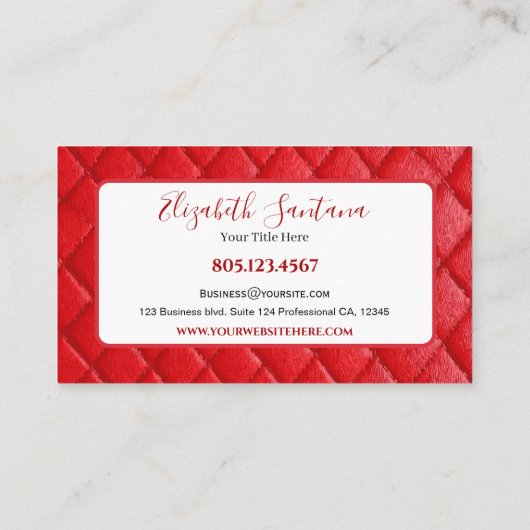 Red Leather Visitenkarte (Rückseite)