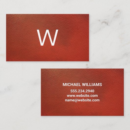 Red Leather Visitenkarte (Vorne/Hinten)