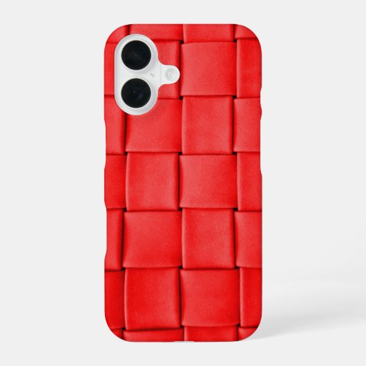 Red Leather Weave iPhone 16 Hülle (Rückseite)