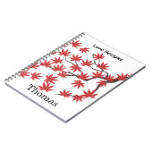 Red Leaves Recipe Spiral Notebook Notizblock (Linke Seite)