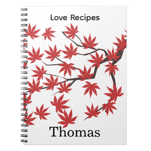 Red Leaves Recipe Spiral Notebook Notizblock (Vorderseite)
