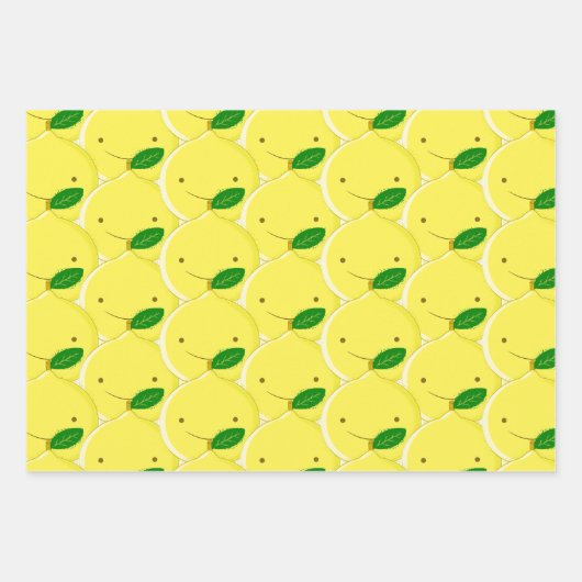 Red Lemon Pattern Geschenkpapier Set (Vorderseite 2)