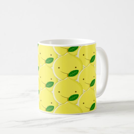 Red Lemon Pattern Kaffeetasse (VorderseiteRechts)