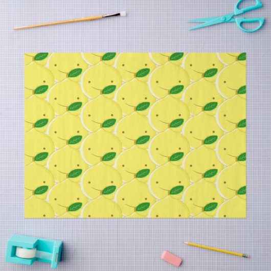 Red Lemon Pattern Seidenpapier (Basteln)