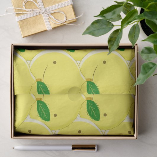 Red Lemon Pattern Seidenpapier (Geschenk)