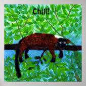 Red Lemur Animal Poster Chill! (Vorne)