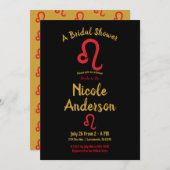 Red LEO Zodiac Astrologie Juli August Brautparty Einladung (Vorne/Hinten)