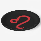 Red LEO Zodiac Signatur Juli August Geburtstag Ast Pappteller (Schrägansicht)