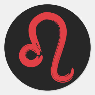 Red LEO Zodiac Signatur Juli August Geburtstag Ast Runder Aufkleber