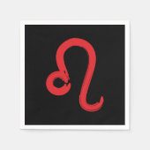Red LEO Zodiac Signatur Juli August Geburtstag Ast Serviette (Vorderseite)
