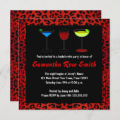 Red Leopard Animal Print Junggeselinnen-Abschied E Einladung (Vorne/Hinten)