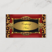 Red Leopard Black Gold Elegante Boutique 7 Visitenkarte (Vorderseite)