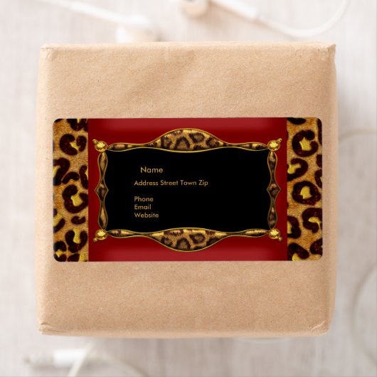 Red Leopard Black Gold Label-Adresse (Insitu)