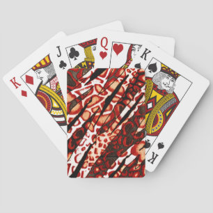 Red Leopard Camouflage Spielkarten