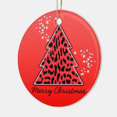 Red Leopard Cheetah Weihnachtsbaum Keramikornament (Links)