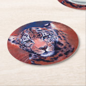 Red Leopard Coaster Runder Pappuntersetzer (Angewinkelt)