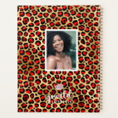 RED LEOPARD DRUCKEN 12-monatiger Planer & Stickers (Rückseite)