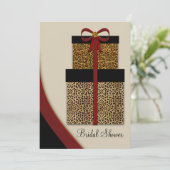 Red Leopard Gifts Leopard Brautparty Einladung (Stehend Vorderseite)