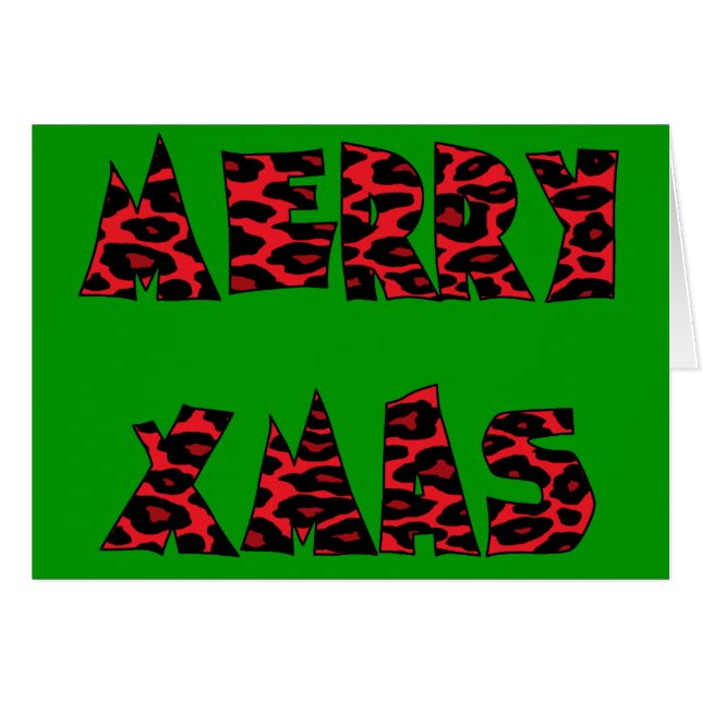 Red Leopard Merry Xmas (Vorderseite (Horizontal))