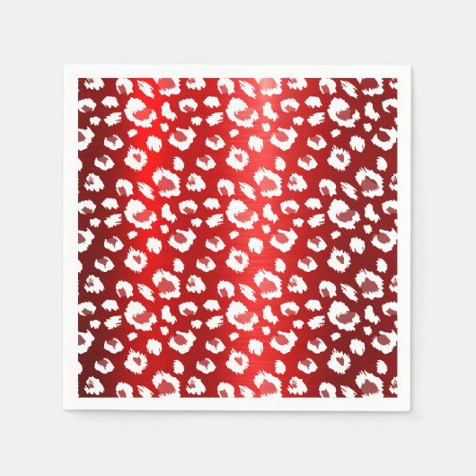 Red Leopard Metallic Elegant Stilvolles Party Serviette (Vorderseite)