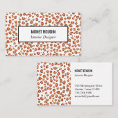 Red Leopard Modern Custom Animal Print Visitenkarte (Vorne/Hinten)